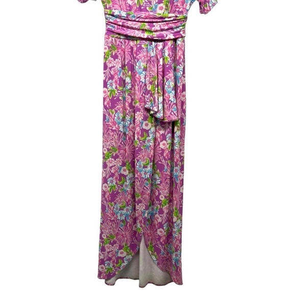 Lilly Pulitzer Anchorage Floral Faux Wrap Flutter Sleeve Midi Dress Women’s XS - Picture 8 of 13